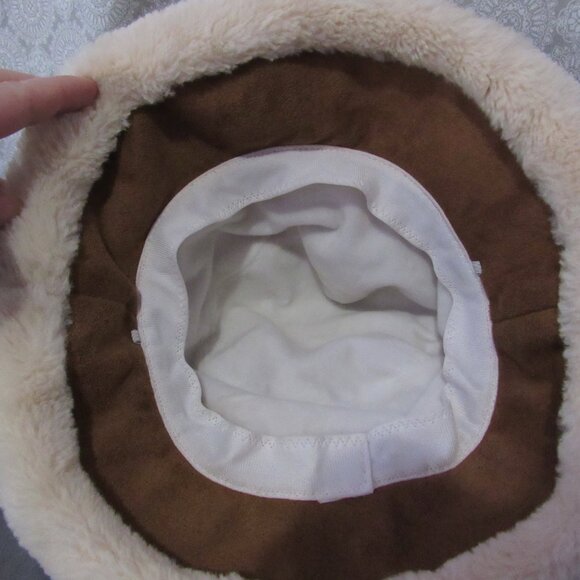 Faux Fur Trim Corduroy Bucket Hat with Fleece Lining, Adult OS - Picture 6 of 6